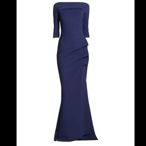 Chiara Boni Kate Slit-Detail Boatneck Gown